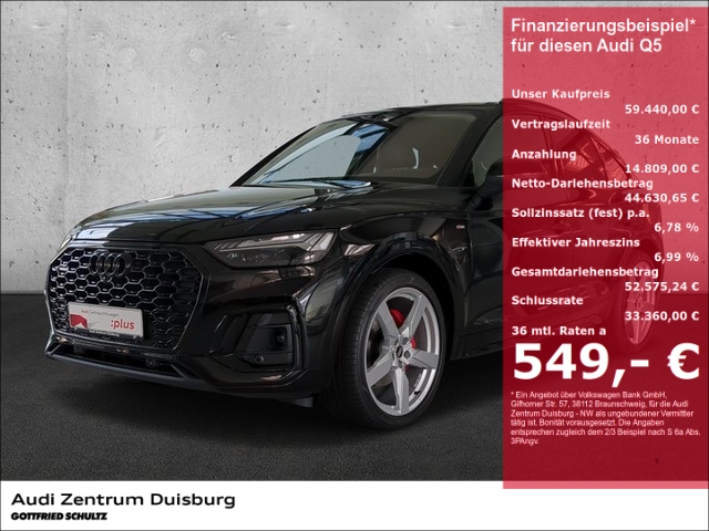 Audi Q5 Sportback line 40 TDI quattro Allrad AD AHK El. Panodach Panorama  Navi sofort verfügbar! in Duisburg