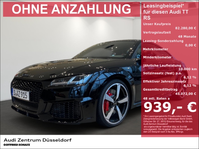 Audi TT RS COUPE Allrad AD Navi Leder digitales Soundsystem B & O LED  Blendfreies Fernl. in Düsseldorf